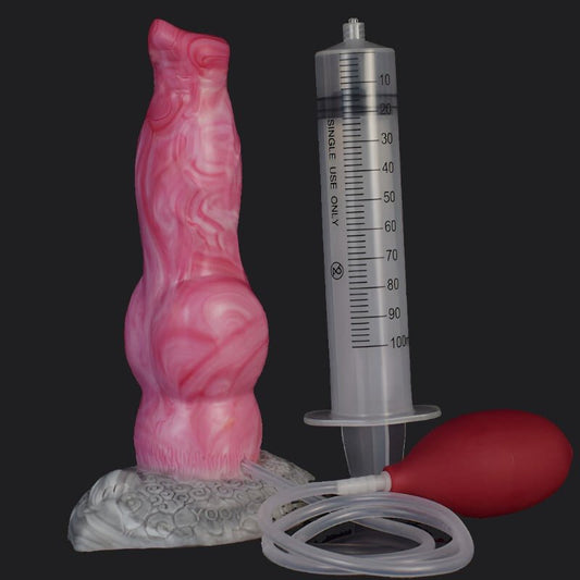 Punch Pink Ejaculating Dog Dildo – Knot Fantasy for Deep Pleasure