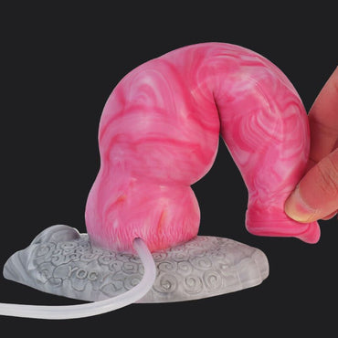 Punch Pink Ejaculating Dog Dildo – Knot Fantasy for Deep Pleasure