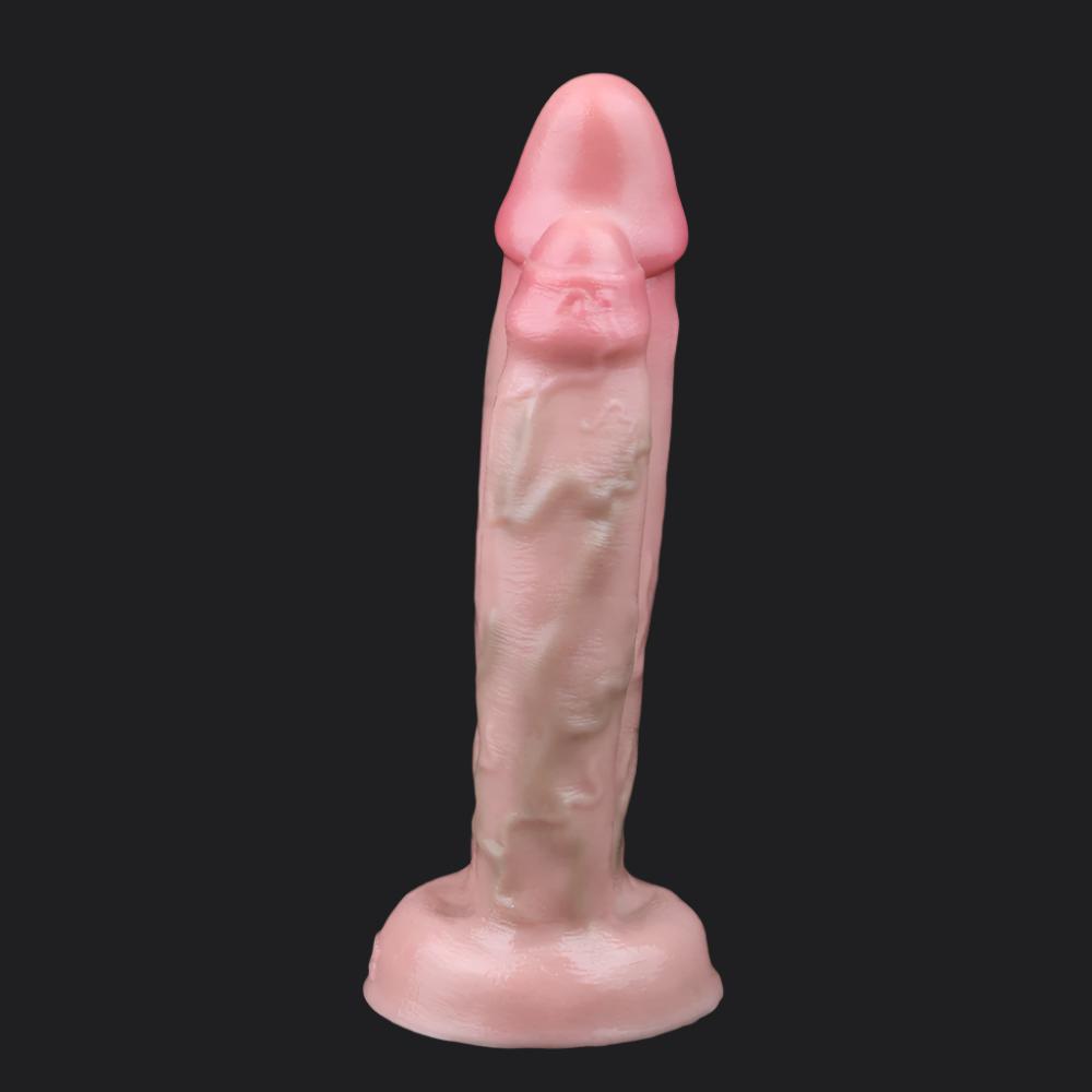 Flesh Pink Realistic Double Dildo – Cut & Uncut for DP Play - BeastGasm