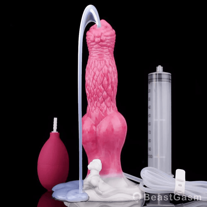 8.6” Knotted Squirting Dog Dildo – Waterproof & Suction Base - BeastGasm
