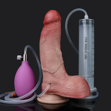 Realistic 7 Inch Squirting Inflatable Dildo – Body-Safe Silicone Toy - BeastGasm