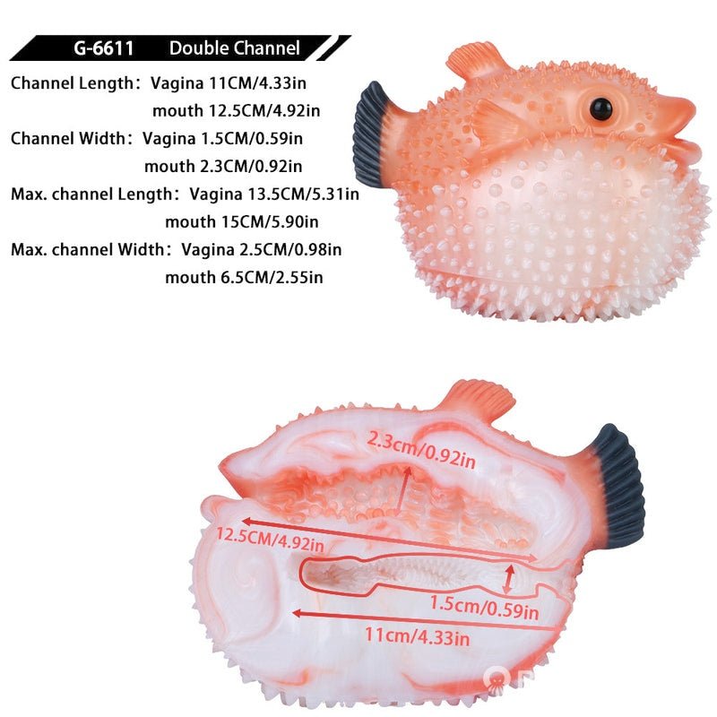 Pearl Puffer Pocket Pussy – Adorable Dual-Channel Male Toy