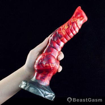 🐺 Aoudo - 9.3" Fantasy Wolf Dildo with Knot & Ribbed Curve - BeastGasm