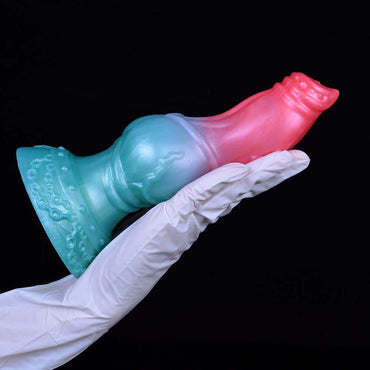 🐶 Curved Fantasy Dog Dildo 7.91” with Huge Knot & Suction Cup - BeastGasm