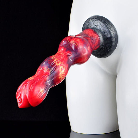 🐕 Dani – 10.4” Huge Dog Dildo with Thick Knotted Shaft - BeastGasm
