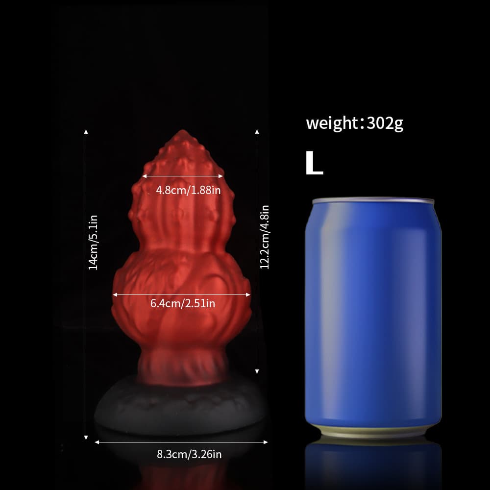 Gourd Butt Plug – Bold Red & Black Pleasure Tool - BeastGasm