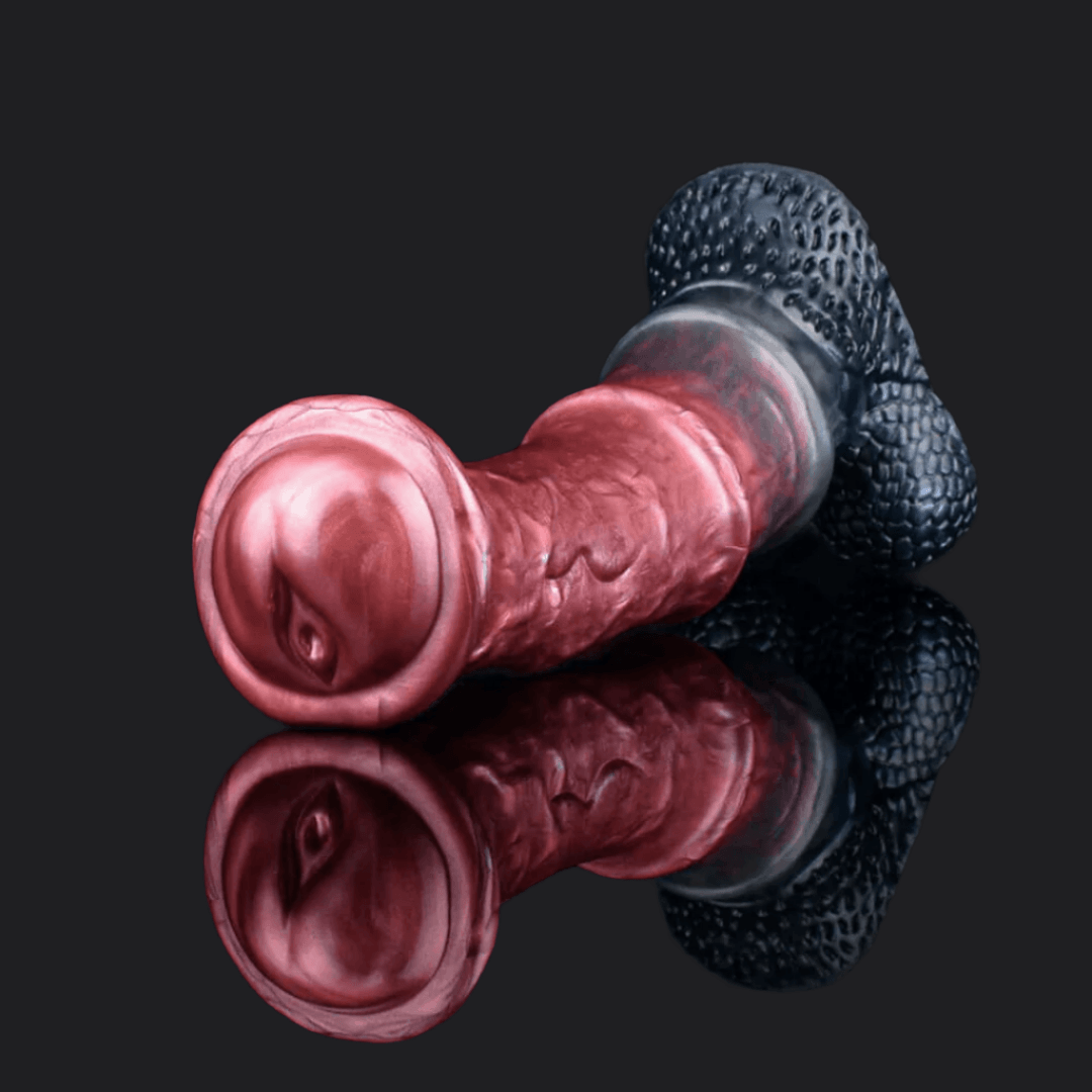 Unleash Wild Pleasure: Metallic Red Horse Dildo - BeastGasm