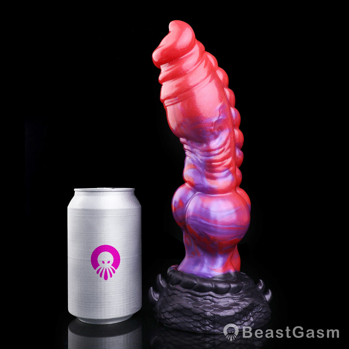 🐦‍🔥 Crimson Dragon Fantasy Dog Dildo — Multi-Texture Platinum Silicone