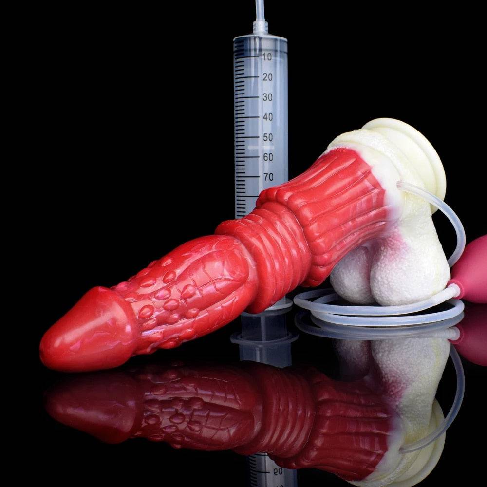 👽 10.4 - Inch Tiamat - Ejaculating Ribbed Alien Dildo - BeastGasm