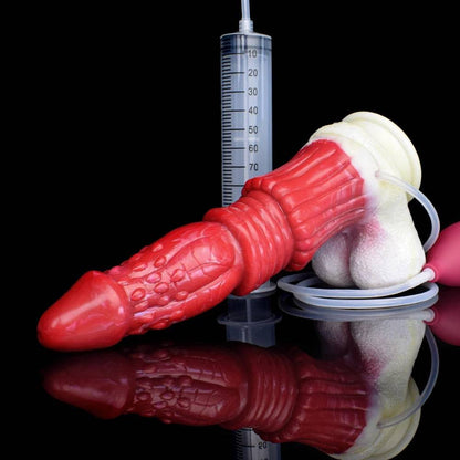 👽 10.4 - Inch Tiamat - Ejaculating Ribbed Alien Dildo - BeastGasm