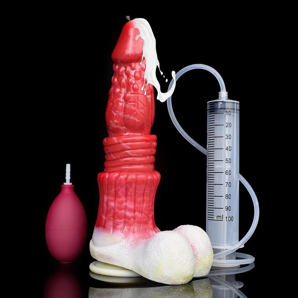 👽 10.4 - Inch Tiamat - Ejaculating Ribbed Alien Dildo - BeastGasm