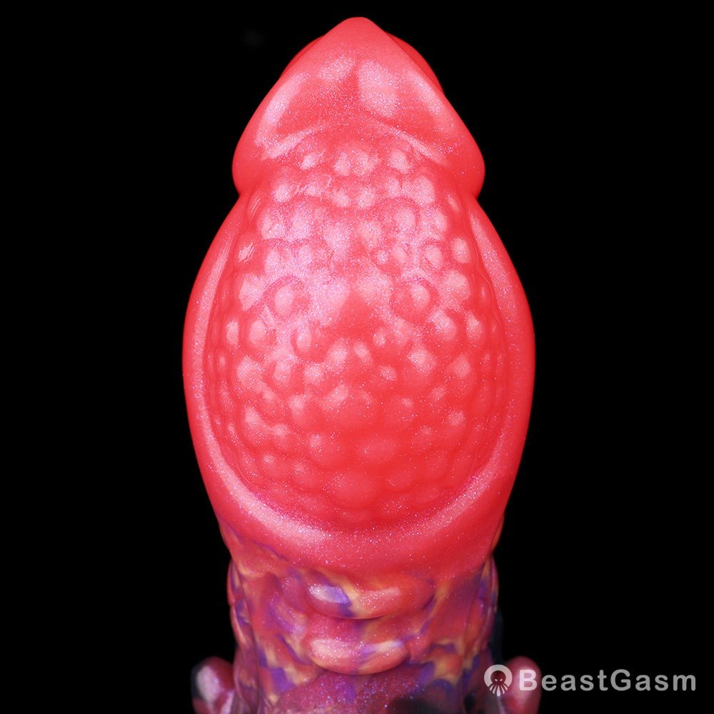 Blood-Red Dildo Butt Plug – Fantasy Anal Toy With Dragon Texture - BeastGasm