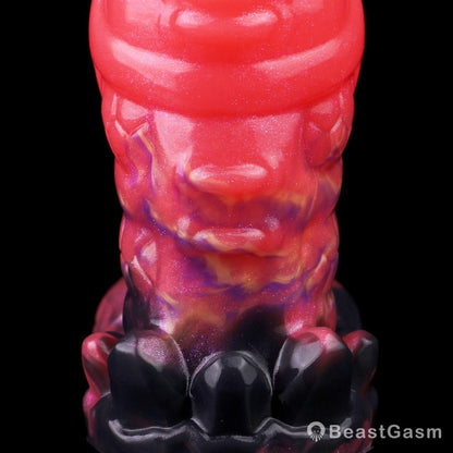 Blood-Red Dildo Butt Plug – Fantasy Anal Toy With Dragon Texture