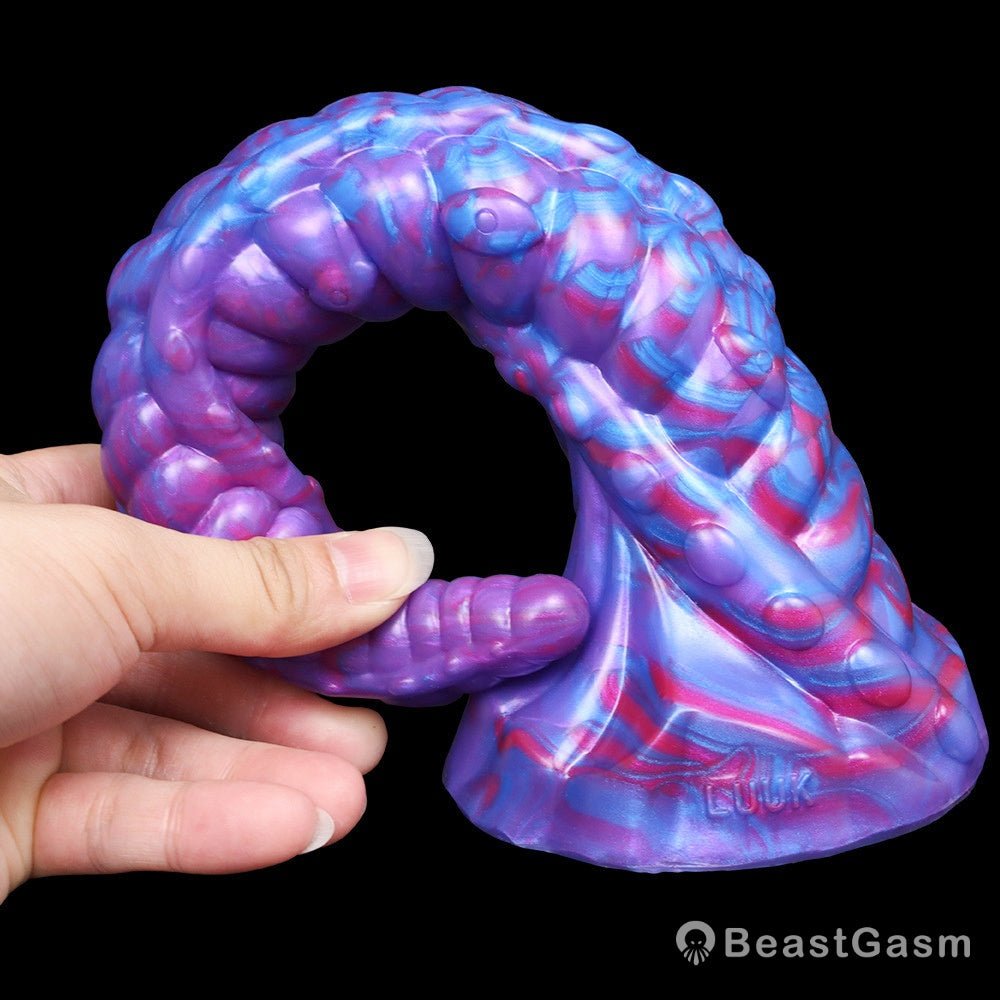 Alien Dragon Tentacle Dildo – Long, Textured, Suction Cup Base - BeastGasm