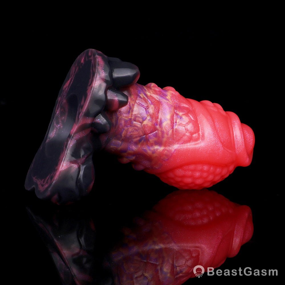 Blood-Red Dildo Butt Plug – Fantasy Anal Toy With Dragon Texture