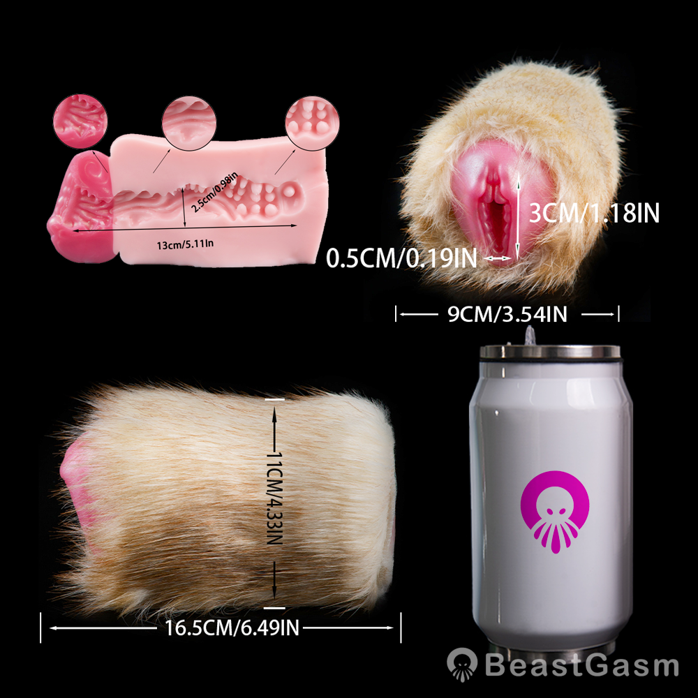 🦊 Fennec Fox Pocket Pussy | Removable Fur Male Masturbator