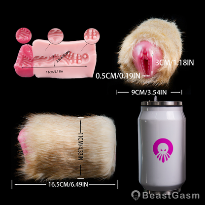 🦊 Fennec Fox Pocket Pussy | Removable Fur Male Masturbator