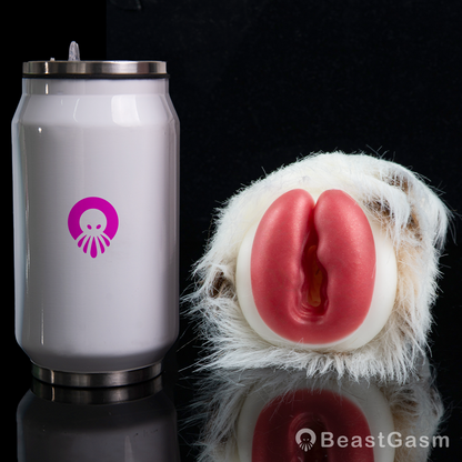 🐆 Snow Leopard Pocket Pussy | Detachable Fur Male Masturbator