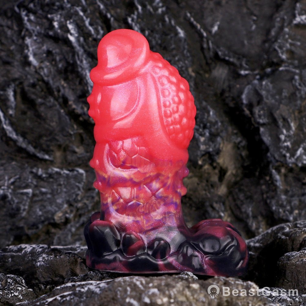 Blood-Red Dildo Butt Plug – Fantasy Anal Toy With Dragon Texture