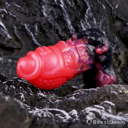 Blood-Red Dildo Butt Plug – Fantasy Anal Toy With Dragon Texture