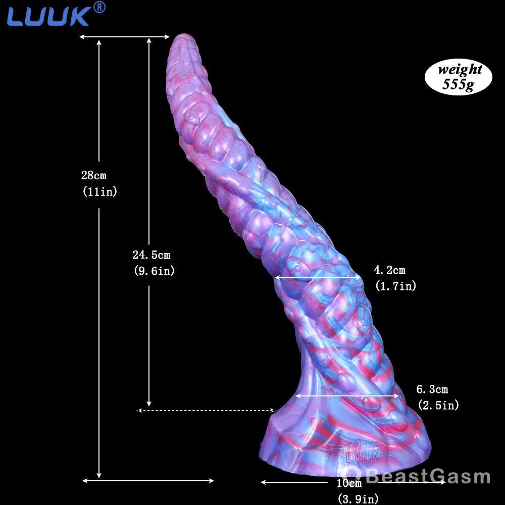 Alien Dragon Tentacle Dildo – Long, Textured, Suction Cup Base - BeastGasm