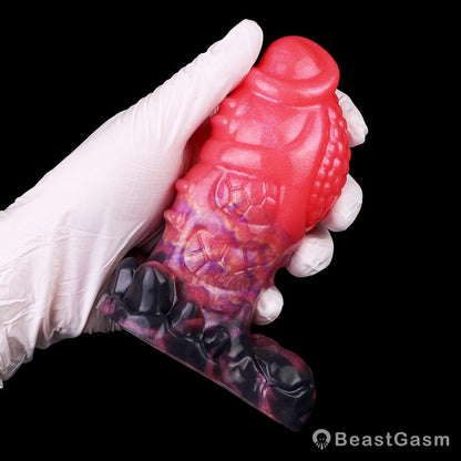 Blood-Red Dildo Butt Plug – Fantasy Anal Toy With Dragon Texture - BeastGasm