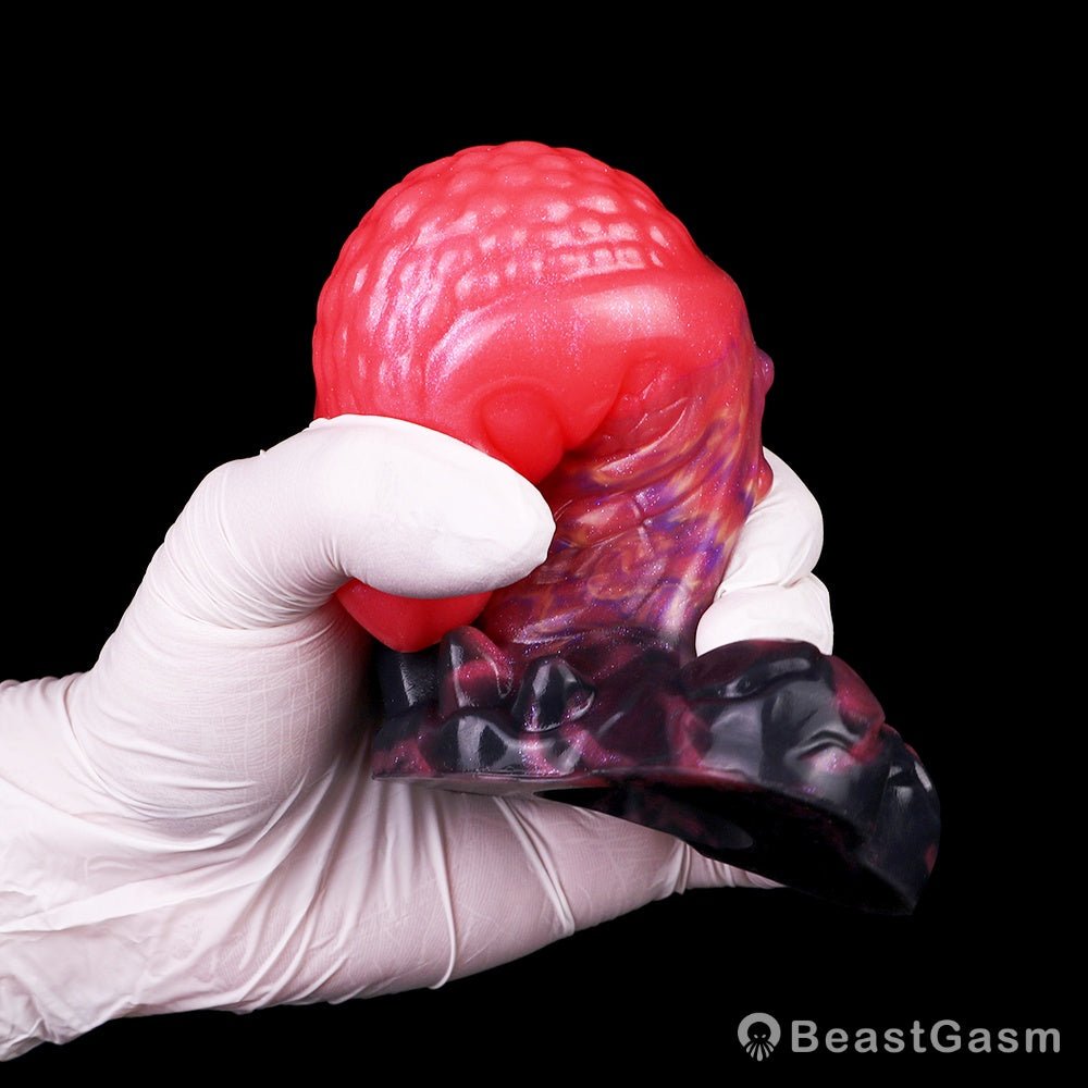 Blood-Red Dildo Butt Plug – Fantasy Anal Toy With Dragon Texture