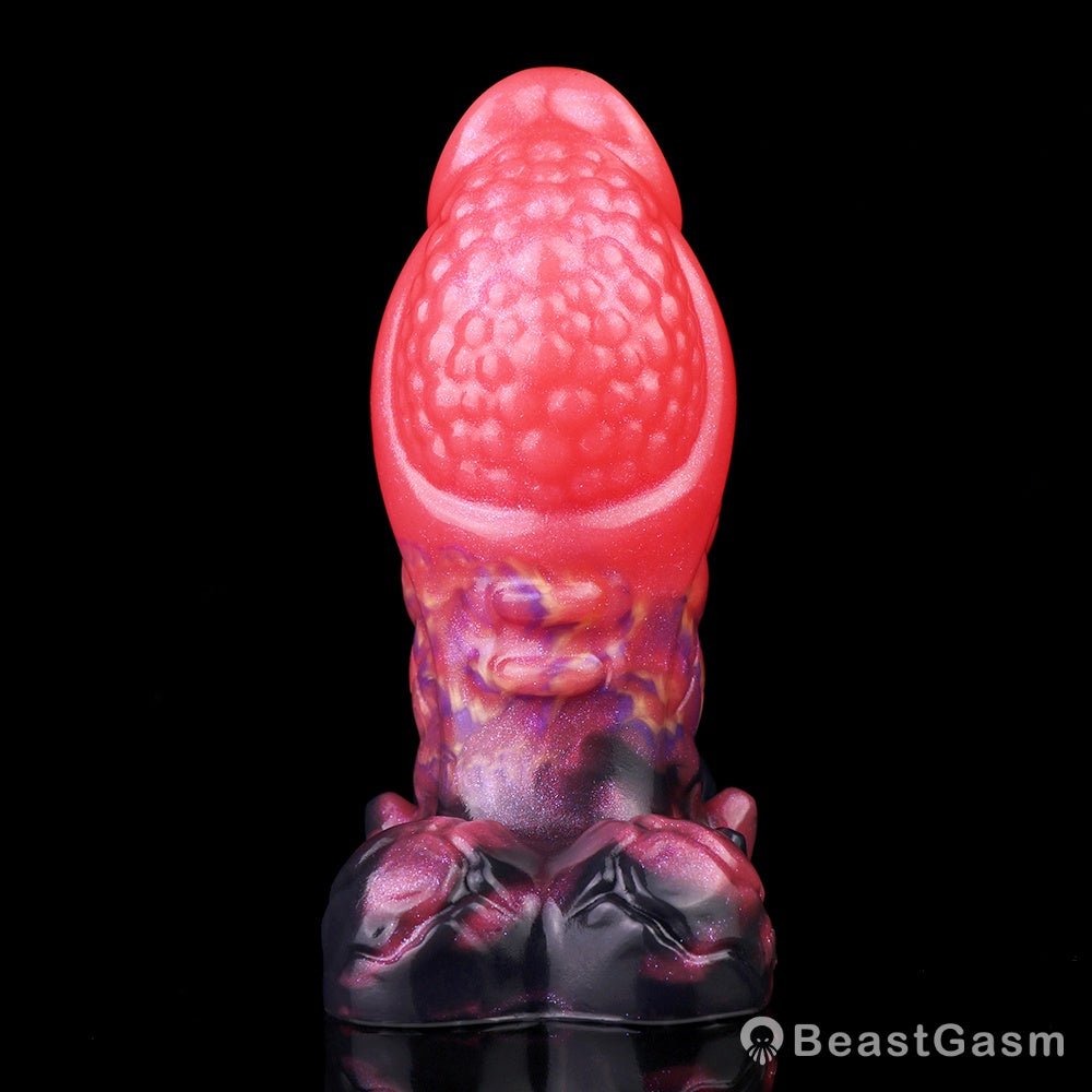 Blood-Red Dildo Butt Plug – Fantasy Anal Toy With Dragon Texture - BeastGasm