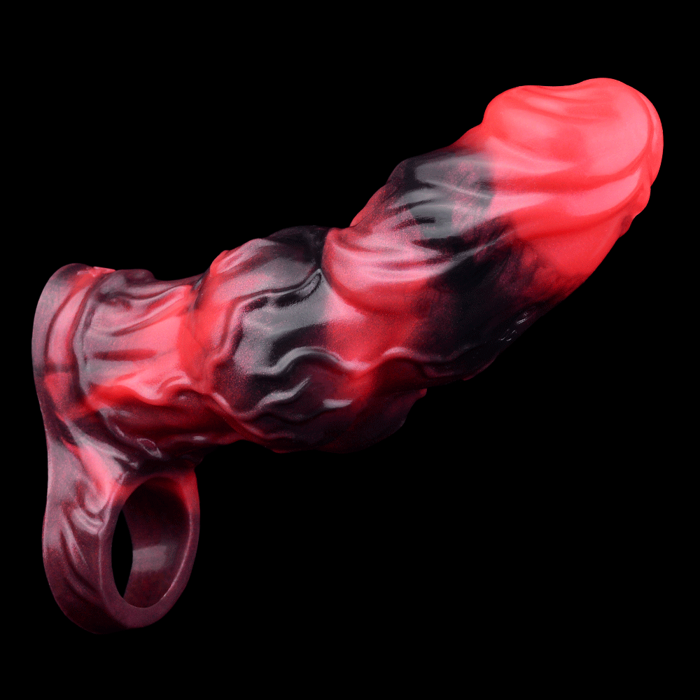 Blood-Red Fantasy Vibrating Cock Sleeve – Deep Pleasure