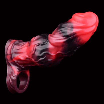 Blood-Red Fantasy Vibrating Cock Sleeve – Deep Pleasure