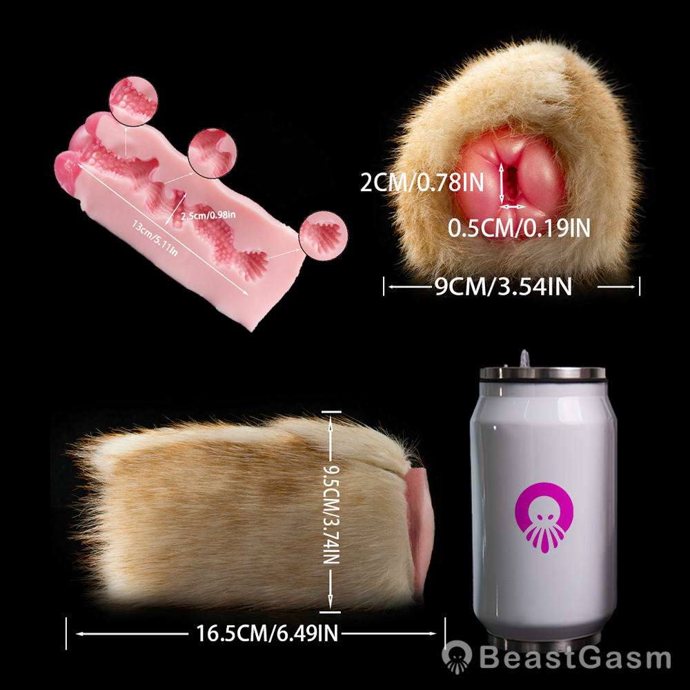 🐰 Lop Rabbit Furry Pocket Pussy | Snap-Off Plush Male Masturbator