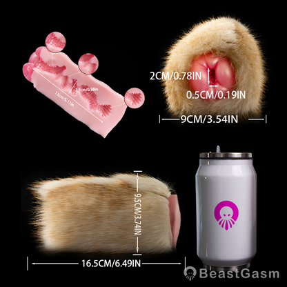 🐰 Lop Rabbit Furry Pocket Pussy | Snap-Off Plush Male Masturbator