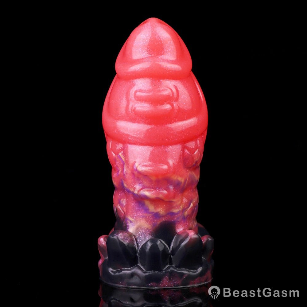 Blood-Red Dildo Butt Plug – Fantasy Anal Toy With Dragon Texture