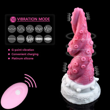 🐙 7.6” Vibrating Octopus Tentacle Dildo – Fantasy Play with Suction Cup - BeastGasm