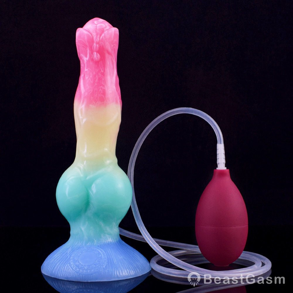 🐕 8-Inch Erebus - Squirting Canine Dildo, Ejaculating Dog Knot - BeastGasm