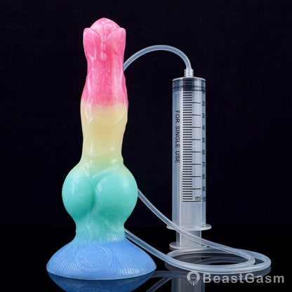 🐕 8-Inch Erebus - Squirting Canine Dildo, Ejaculating Dog Knot - BeastGasm