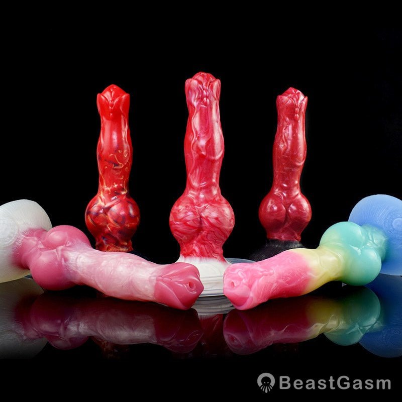 🐕 8-Inch Erebus - Squirting Canine Dildo, Ejaculating Dog Knot - BeastGasm