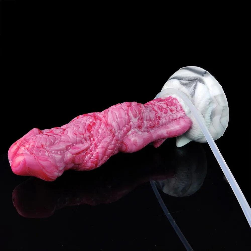 8 - Inch Fantasy Ejaculating Dildo – Dragon Knot, Waterproof - BeastGasm