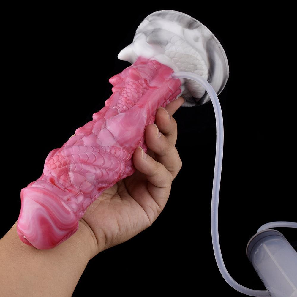 8 - Inch Fantasy Ejaculating Dildo – Dragon Knot, Waterproof - BeastGasm