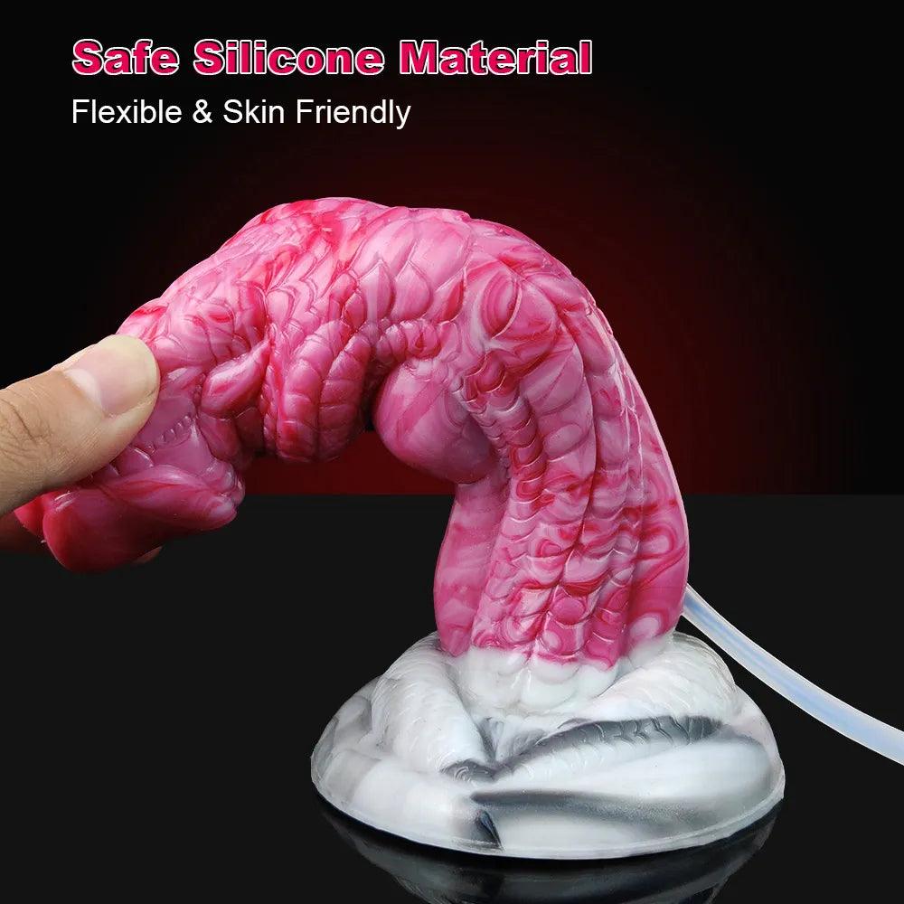 8 - Inch Fantasy Ejaculating Dildo – Dragon Knot, Waterproof - BeastGasm