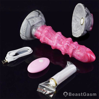 🐙 8 - Inch Pythius Ribbed Octopus Vibrator – Fantasy Butt Plug with Vibration - BeastGasm