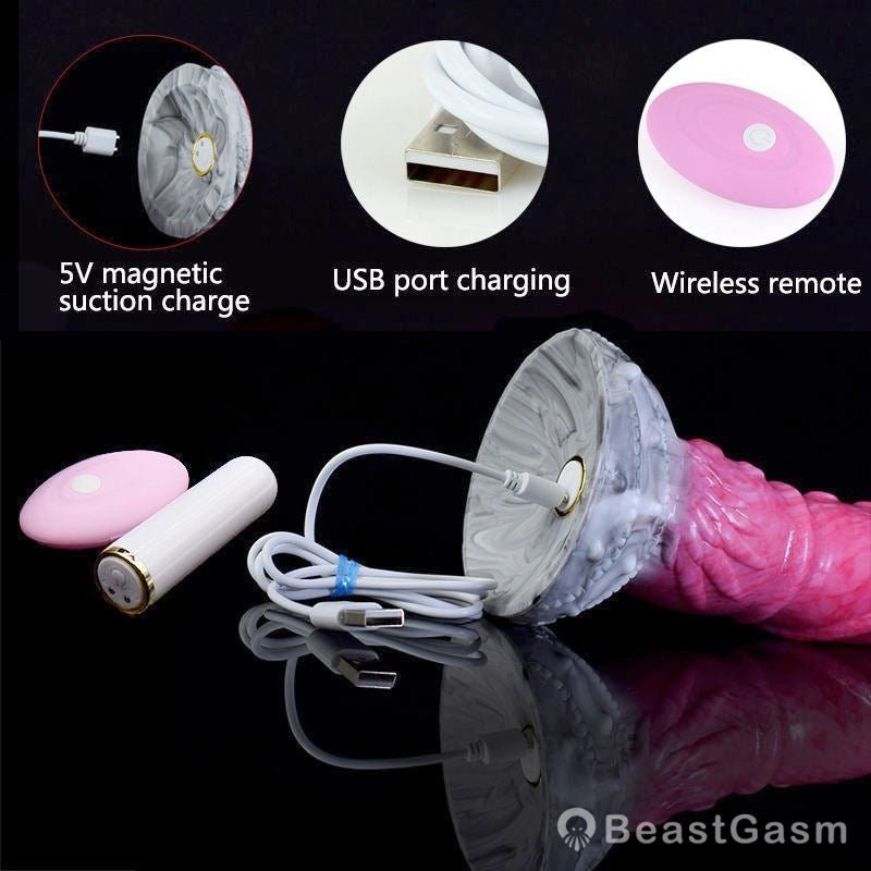 🐙 8 - Inch Pythius Ribbed Octopus Vibrator – Fantasy Butt Plug with Vibration - BeastGasm