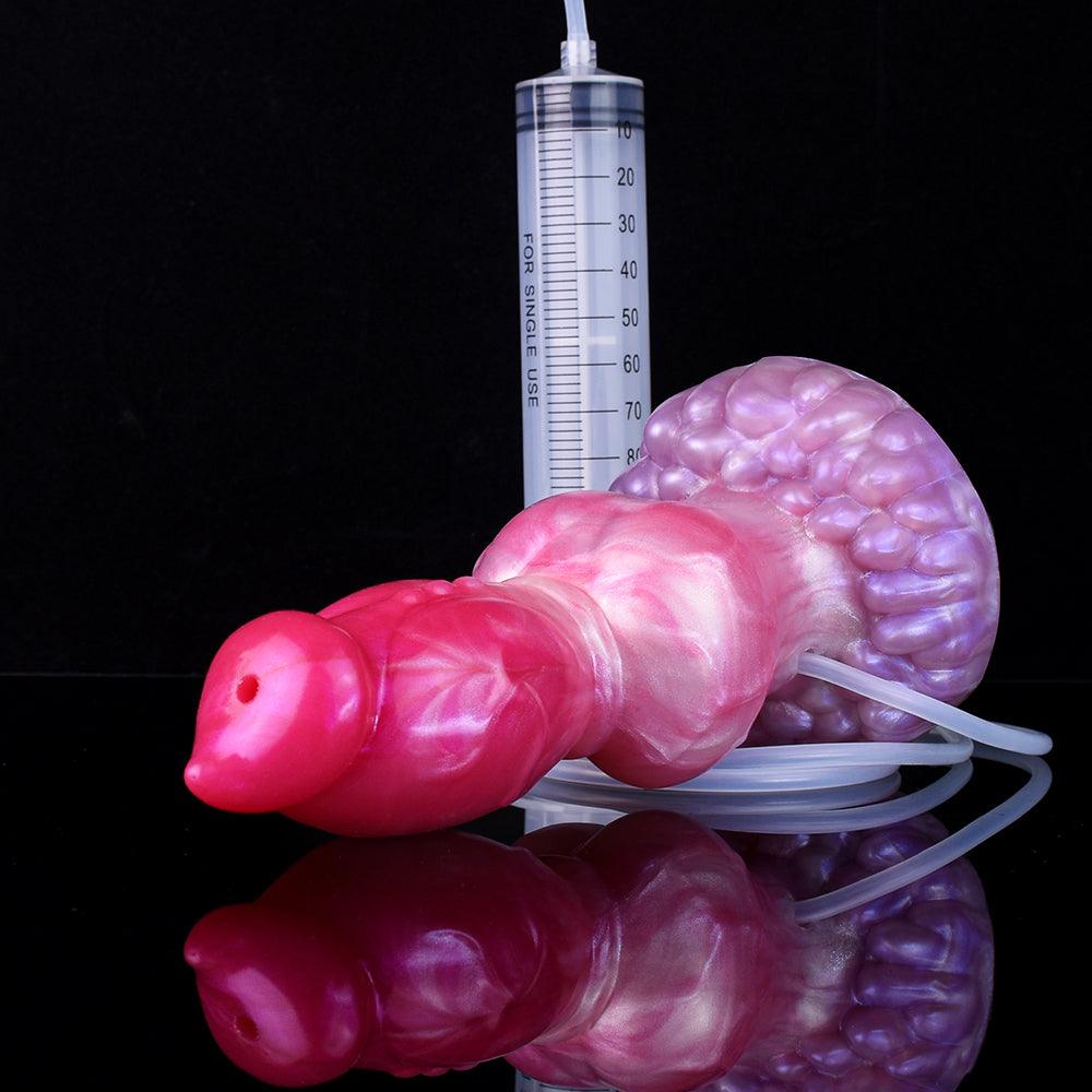8” Knotted Ejaculating Dog Dildo with Suction Cup – Dowkat - BeastGasm