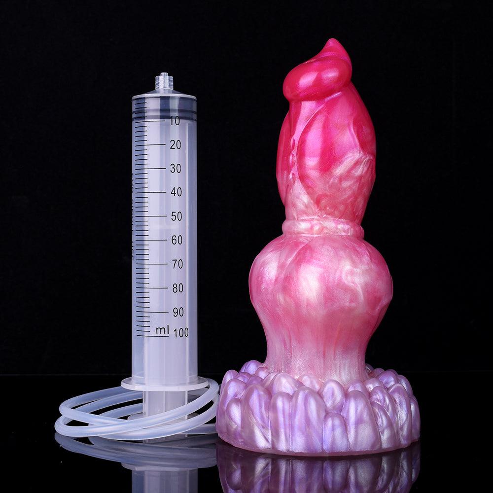 8” Knotted Ejaculating Dog Dildo with Suction Cup – Dowkat - BeastGasm