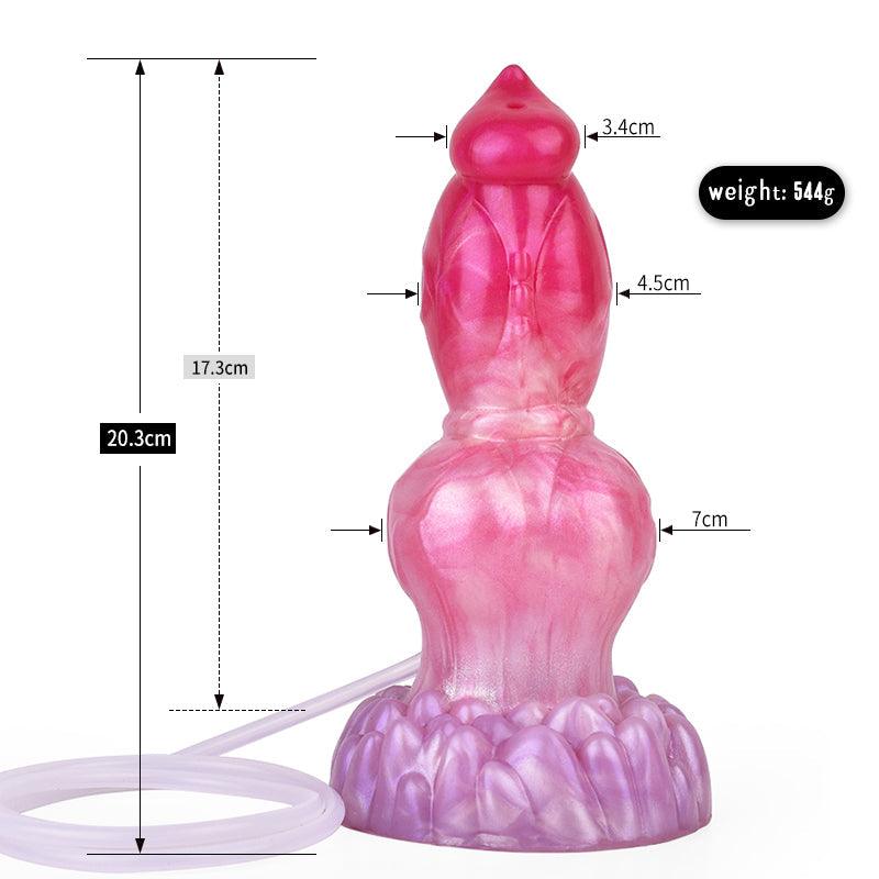 8” Knotted Ejaculating Dog Dildo with Suction Cup – Dowkat - BeastGasm