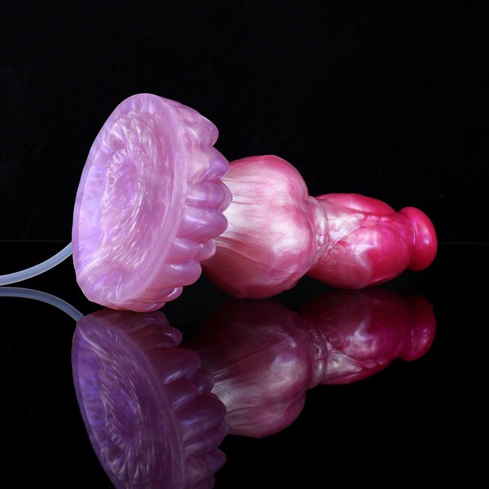 8” Knotted Ejaculating Dog Dildo with Suction Cup – Dowkat - BeastGasm