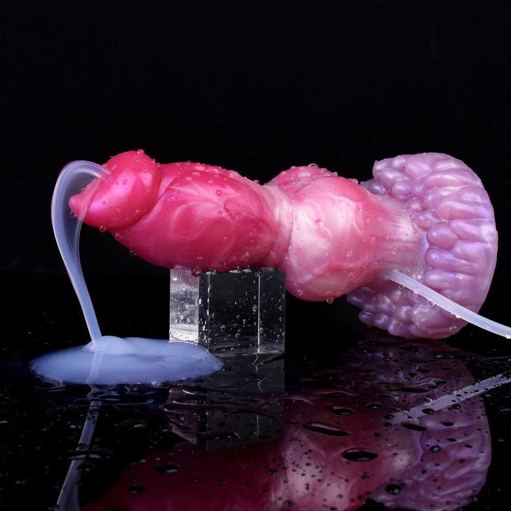 8” Knotted Ejaculating Dog Dildo with Suction Cup – Dowkat - BeastGasm