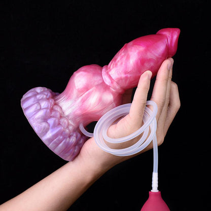 8” Knotted Ejaculating Dog Dildo with Suction Cup – Dowkat - BeastGasm