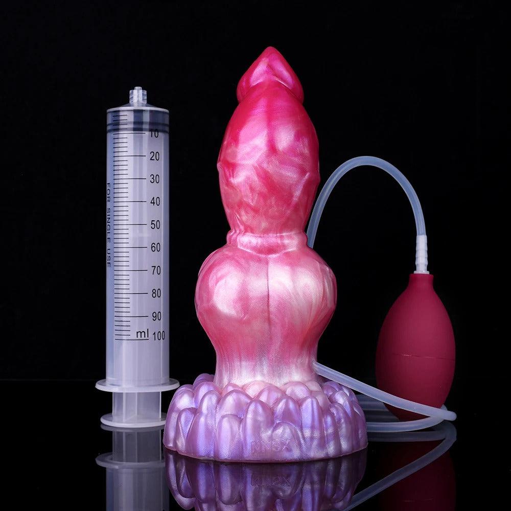 8” Knotted Ejaculating Dog Dildo with Suction Cup – Dowkat - BeastGasm