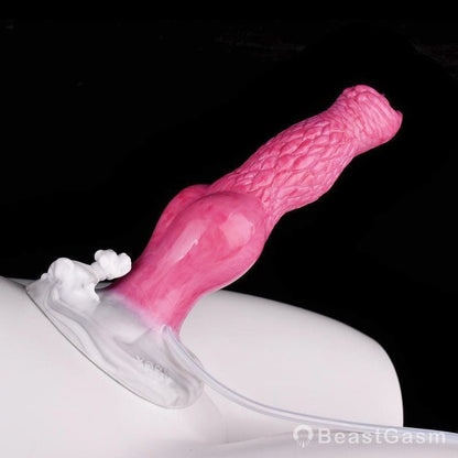 8.6” Knotted Squirting Dog Dildo – Waterproof & Suction Base - BeastGasm